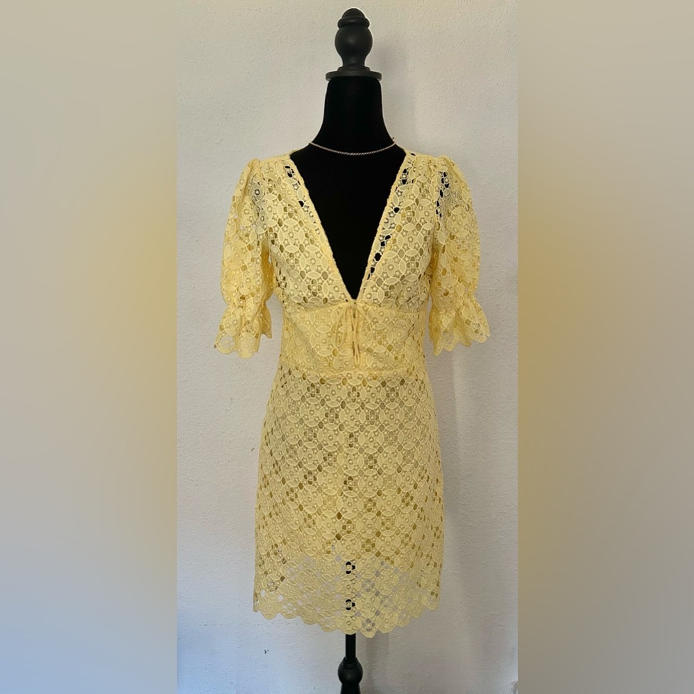 Michael Kors Light Yellow Lace Dress